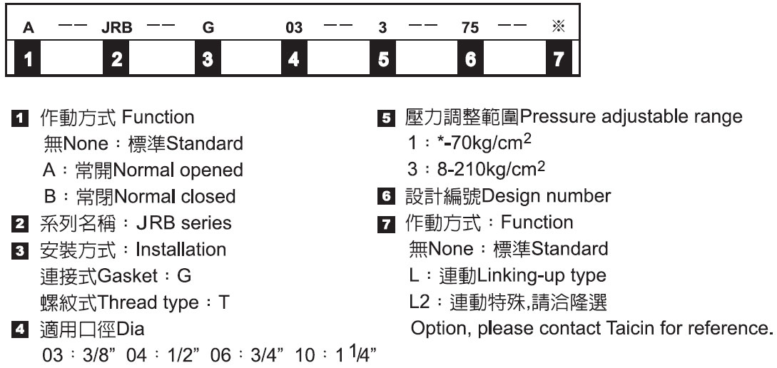先導式溢流閥-形式記號說明